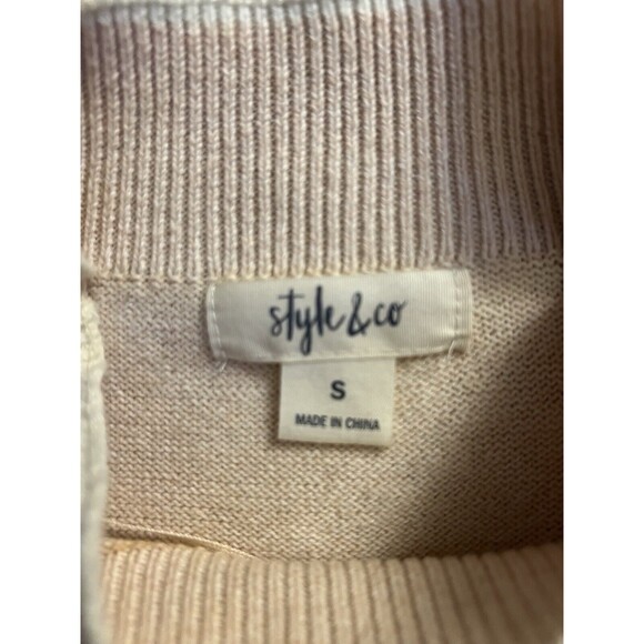 STYLE CO Women's Long Bell-Sleeve Pull Over Knit Sweater Top Pink Size Small - Picture 3 of 6